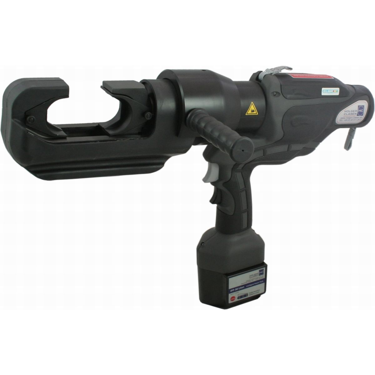 Holger Clasen PressMax 15-O Set Battery-operated Hydraulic Crimping Tool in a Case, 134kN, DIN hex. 10-630mm²